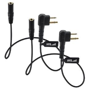 HYS 3.5mm Female Plug (Single Channel) for Listen Only Earpiece-to M 2 PIN Adapter 1.48ft Cable for Motorola CP200 CLS1110 DTR650 RDU4100 RMU2040 RMU2080D Two Way Handheld Amateur Radios(2pcs)
