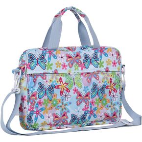 Kids Tablet Bag with Handle Shoulder Strap, 13 inch Cute Butterfly Tablet Sleeve Carrying Bag Case for Boy Girl Portable Kid Bag Fit Fire HD 10 HD 8 IPAD 10 10.2 7 8 9 Kids pro Tablets HD