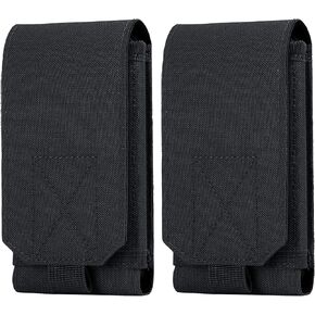 IronSeals 2 Pack Tactical Molle Phone Holster Pouch, Universal Belt Waist Bag for iPhone 16 Pro Max/16 Pro/15 Pro Max/14 Pro Max/14 Pro/13 Pro Max/12 Pro Max, Samsung S24/S23/S22/S21, Size L
