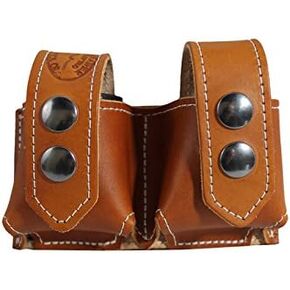 Barsony New Saddle Tan Leather Revolver Double Speed Loader Pouch for .22 .38 .357 Revolvers