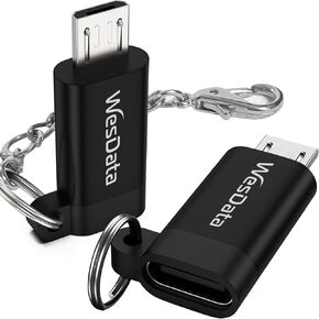 USB C to Micro USB Male Adapter, Micro USB 5 Pin Adapter and Converter, Support Charging and Data Transfer for Micro Phones, Speakers, Powerbank, e-Book and More