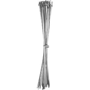 HARFINGTON 50pcs Metal Zip Ties, 18-Inch/450mm Long Stainless Steel Zip-Ties Wraps, 198 LBS Self-Locking Cable Wire Ties for Outdoor Electrical Installations, Boats Marine, Garden