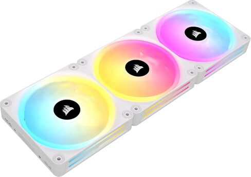 Corsair ICUE Link QX120 RGB 120mm Magnetic Dome RGB - مجموعة أدوات Starter Triple Fan مع مركز نظام ICUE - White (متجدد) in Saudi Arabia