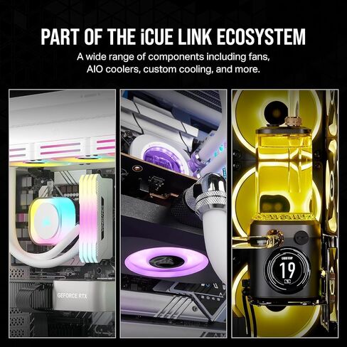 Corsair ICUE Link QX120 RGB 120mm Magnetic Dome RGB - مجموعة أدوات Starter Triple Fan مع مركز نظام ICUE - White (متجدد) in Saudi Arabia