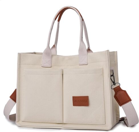 ALUWU Canvas Corduroy Tote Bag Casual Work Shoulder Handbags for Women Cute Purses in Kuwait