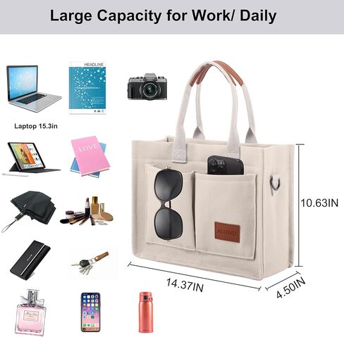 ALUWU Canvas Corduroy Tote Bag Casual Work Shoulder Handbags for Women Cute Purses in Kuwait