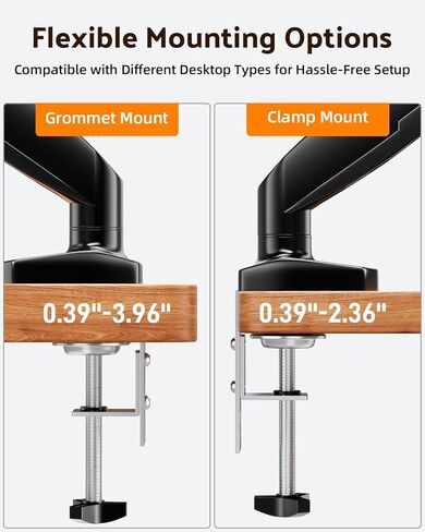حامل شاشة فردي بسيط ، حامل ذراع شاشة ربيع غاز قابلة للتعديل بالكامل لشاشات 13-27 بوصة ، Vesa 75x75mm و 100x100mm in Kuwait