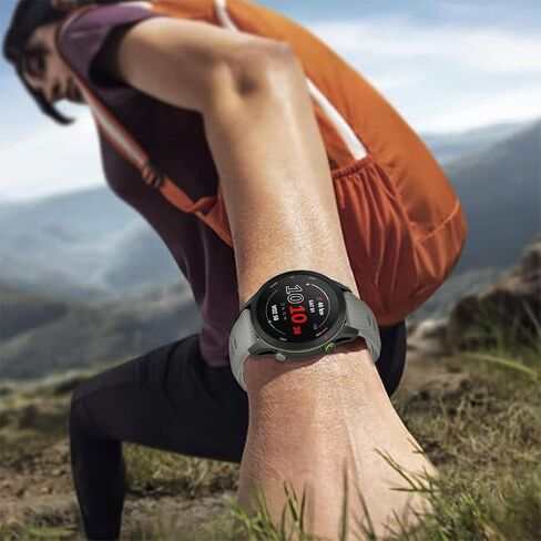 TopPerfekt Sport Bands Compatible with Garmin Forerunner 255（22mm）/ 255 music (22mm) / 255S (18mm) / 255S music (18mm) Watch Band, Adjustable Silicone Sports Strap Replacement Band for Men Women in Kuwait