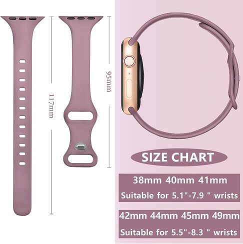 4 Pack Slim Watch Band متوافق مع Apple Watch Band 38mm 40mm 41mm ، Silicone Slim Sport Watch Band متوافق مع Iwatch Apple Watch Series Ultra 8 7 6 5 4 3 2 1 SE Women in Saudi Arabia
