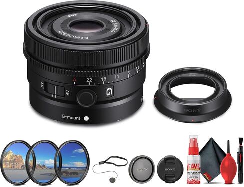 Sony Fe 40mm F/2.5 G Flaf Frame Lens Ultra Compact (SEL40F25G) + مجموعة مرشح العدسات + مجموعة العدسة + العدسة (متجددة) in Saudi Arabia