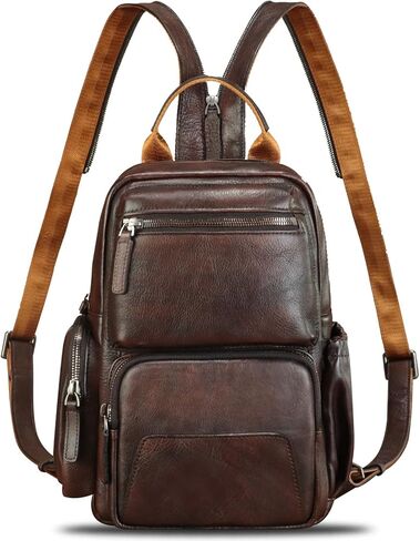 Genuine Leather Silng Bag for Men and Women Large Leather Sling Backpack Purse Crossbody Bag for Ipad Pro 12.9 inch in Kuwait