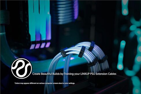 Linkup - AVA 30cm PSU Extension Extension Sleeved Mod Mod GPU PC مضفر مع مجموعة CING | 1 × 24 P (20+4) | 2 × 8 P (4+4) وحدة المعالجة المركزية | 2 × 8 P (6+2) مجموعة GPU | 300mm - أسود in Kuwait