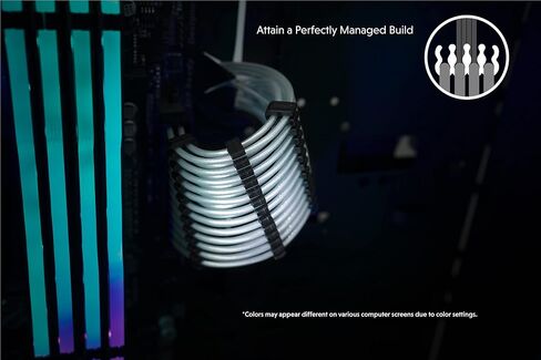 Linkup - AVA 30cm PSU Extension Extension Sleeved Mod Mod GPU PC مضفر مع مجموعة CING | 1 × 24 P (20+4) | 2 × 8 P (4+4) وحدة المعالجة المركزية | 2 × 8 P (6+2) مجموعة GPU | 300mm - أسود in Kuwait