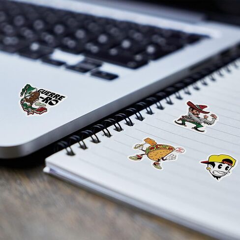 100 قطعة من ملصقات على الطراز الشعبي المكسيكي للأمتعة ، وحالات السفر ، وأدفاب الصوت ، وزجاجات المياه ، تتميز بالرسوم التوضيحية الكرتونية in Kuwait