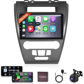 2G+64G Android Car Stereo for Ford Fusion Mondeo Mustang 2009-2012,Wireless Carplay Android Auto Car Radio,10'' Touch Screen Head Unit with GPS WiFi Bluetooth Mirror Link FM RDS Backup Camera