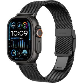 Stainless Steel Mesh Loop for Apple Watch Band 49mm 46mm 45mm 44mm 42mm 41mm 40mm 38mm Men Women, Magnetic Watch Strap for iWatch Series 10/9/8/7/6/5/4/3/2/1 Ultra 2/1 SE