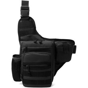 Tactical Backpack Multifunctional Large Capacity Sling Shoulder Crossbody Bag for Outdoor Every Day Carry (Black)