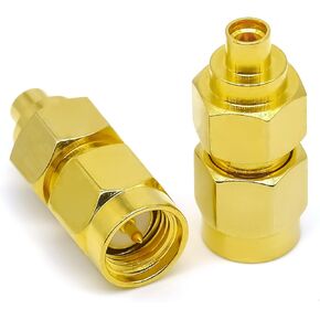 2PCS SMA to MMCX Adapter, SMA Male to MMCX Female Coax Connector, Low Loss MMCX SMA Coax Cable Antenna Adapter for Repeaters, Audio, Video
