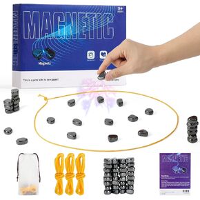 Magnetic Chess Game Upgrade 32 Stones ، لعبة شطرنج مغناطيسية مع أحجار وسلسلة ، لعبة Magnet Chess ، لعبة Game Game Game Game للأطفال والبالغين ، عيد الميلاد ، عيد الميلاد