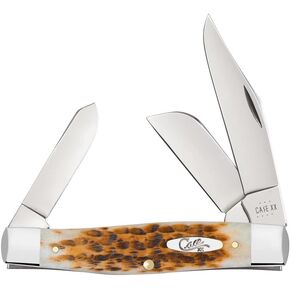 Case Cutlery CA10724: Large Stockman Amber Bone