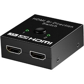 HDMI Switch 4k Splitter, EXKOKORO Aluminum HDMI Switcher Selector Box 2 in 1 Out, Manual HDMI Hub Supports HD Compatible with Xbox PS5/4/3 Projector Blu-Ray Laptops, PC
