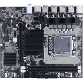 X58 Gaming Motherboard, 2 DDR3 LGA 1366 Pins Gaming Motherboard Support ECC Memory USB2.0 SATA Port PCB Motherboard for Desktop, Computer Accessories