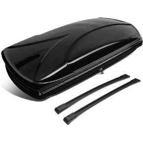 DNA MOTORING PT-ZTL-8133-BK Roof Top Cargo Box + Pair Aluminum Cross Bar,Black