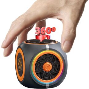 2.08 Inch Small Bluetooth Speaker Wireless with RGB Multi-Colors Light, Spinning Desk Toys Gifts for Office, Portable PC Speaker for Boys Teens Men Gift