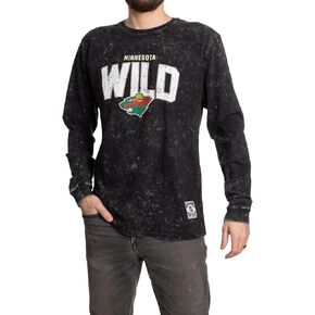 Calhoun NHL Surf & Skate Mens Acid Wash Long Sleeve Cotton Shirt