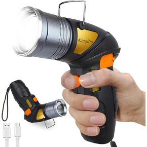1000,000LM Rechargeable Spotlight with Adjustable Focus,12H Long Lasting Spotlight Flashlight, IP67 Waterproof Handheld Spotlight with Stand for Camping Hunting Boating Emergency