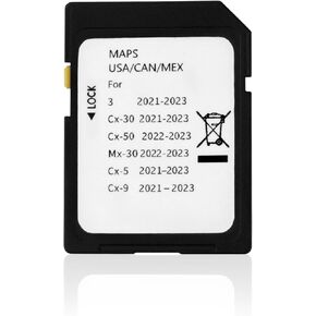 Latest Version Navigation SD Card Fits for 2021-2023 3 / CX5 / CX9 / CX30, 2022-2023 MX30 / CX50 Car GPS Navigation System for USA/CAN/MEX Maps TD2K-66-EZ1