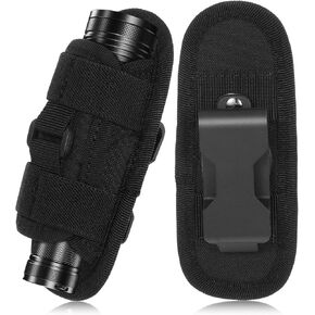 Flashlight Holster, Tactical Flashlight Holster Universal Flashlight Holder Duty Belt Torch Holster Flashlight Carrying Case for Duty Belt Police Safety Belt [Flashlight not Included]