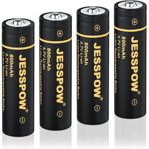 4 Pack Rechargeable Battery 14500 3.7V 800mAh Li-ion, Rechargeable Batteries for Flashlight, Toys etc.