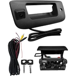 Back Up Camera with Tailgate Handle Lock Cylinder Bezel Trim Kit Fit for Chevrolet Silverado GMC Sierra 1500 2500 HD 3500 HD 2007-2014