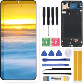 for Samsung Galaxy A30 LCD Screen Replacement A305F A305FN A305G A305GN A305YN A3050 6.4" Display Assembly LCD Touchscreen Digitizer Tool Kit with Frame