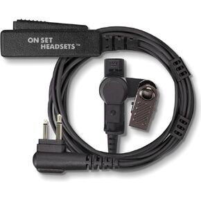 Radio Earpiece with Mic - FilmPRO Surveillance Headset (Black) - Durable 2 Pin Ear Piece for Radios for Film & TV Productions - Earpiece for Walkie Talkie Radio