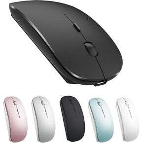 Wireless Mouse for Laptop Mac iMac MacBook Pro MacBook Air Computer PC Chromebook Windows Rechargeable Wireless Mouse with USB C Adapter (Black 2.4G Wireless Mouse (No Bluetooth))