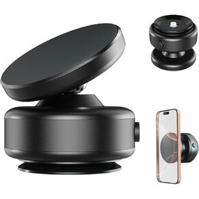360 Rotatable Car Magnetic Phone Holder, Phone Mount with Electric Suction Cup for Dashboard Smooth Surfaces, Compatible with Magsafe iPhone16/15/14/13/12, Black