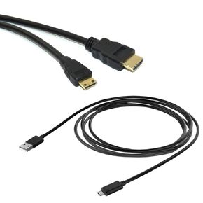 [2-Pack] CBUS 10ft Mini HDMI + Micro USB Cable Set for Canon EOS Rebel SL3 / Rebel T8i / EOS 90D