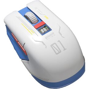Wireless Bluetooth Mouse,Tri-Mode (BT4+BT5+2.4Ghz) Type-c Cycle Charging, Real-Time Power Display,Multi-Device Compatible with PC/Laptop/Computer/MacBook/iPad Air Pro(BlueWhite