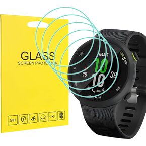 Watbro [5 Pack] HD Glass Screen Protector for Garmin Forerunner 55/45/45S Smartwatch Tempered Glass Anti-Scratch Bubble-Free[2.5D 9H hardness]