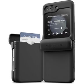 VRS DESIGN Terra Guard Modern GO for Galaxy Z Flip 5 5G Phone Case (2023), Premium Modern Neat Style Spring-Loaded Hinge Cover Wallet Case (Matte Black/Renewed)