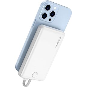 Ultra Slim Portable Charger, 10000mAh Magnetic Power Bank with Build-in USB-C Cable, 22.5W Max Fast Charging Battery Pack for iPhone 15/16 Series MacBook, Galaxy, iPad and etc.