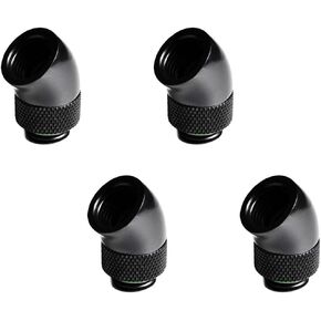 Barrow G1/4" Male to Female Extender Fitting, 45 Degree Rotary, Black, 4-pack