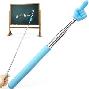 Retractable Teacher Pointers, Mini Portable Finger Pointer Stick, Cute Pointing Finger Stick Teach Supplies for Classroom Reading- Blue