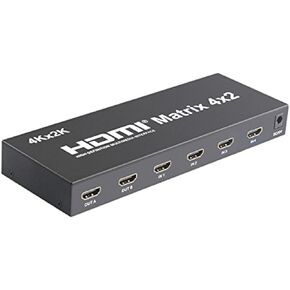 axGear 4x2 HDMI True Matrix Switch Splitter Selector Remote Control 3D 1080P 4-in 2-Out