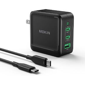 100W USB C Charger, 3-Port GaN+ USB C Charger Block, Foldable and Compact Fast Wall Charger Power Adapter for MacBook Pro/Air, iPad Pro, iPhone 16/15, Dell XPS, Galaxy S24/S23, and More