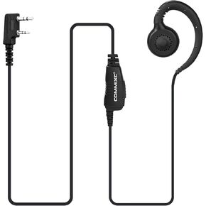 2-Pack Walkie Talkie Earpieces, 3.5mm/2.5mm 2-Pin Two Way Radio Headset with PTT Mic and 180° rotatable earbud, Compatible with Kenwood Bao Feng Two-Way Radios