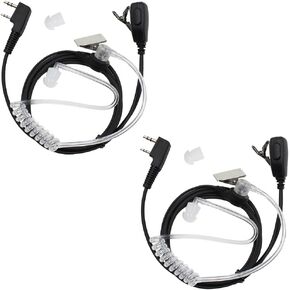 2-pin Covert Acoustic Tube Earpiece Headset for Kenwood Puxing Wouxun Baofeng Two Way Radio 2pin(2 Pack)