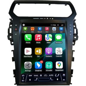 Ford Explorer 2011-2019 Car Radio Stereo Radio GPS Navigation Wireless Android Auto CarPlay 12.1 Inch Vertical Screen Tesla Style with DSP 8 Core Android 14 in Dash Audio Voice Control
